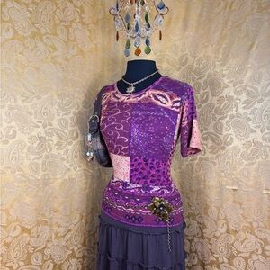 ✨Vintage Y2K Boho Multiprint Patchwork Sequins Top✨